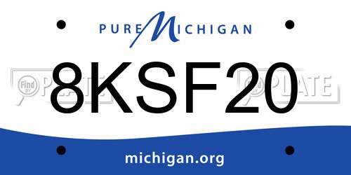 8KSF20 Michigan License Plate