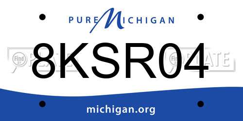 8KSR04 Michigan License Plate