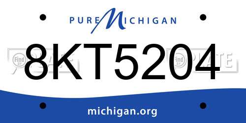 8KT5204 Michigan License Plate