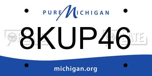 8KUP46 Michigan License Plate