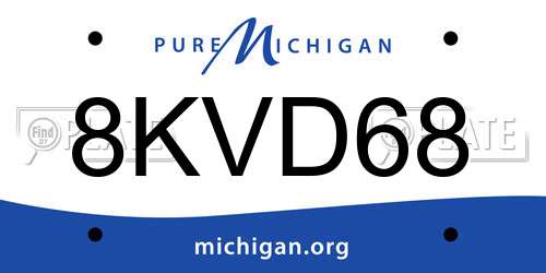 8KVD68 Michigan License Plate