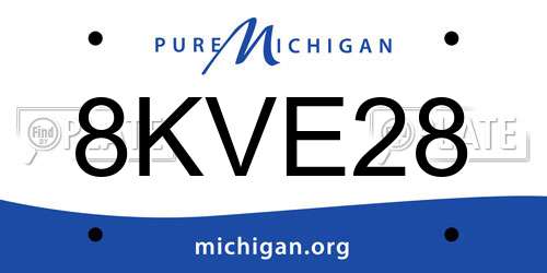 8KVE28 Michigan License Plate