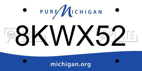 8KWX52 Michigan License Plate