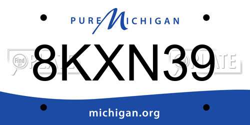 8KXN39 Michigan License Plate
