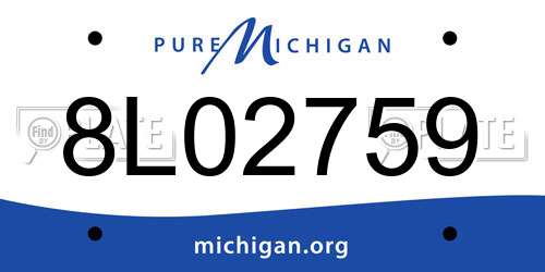 8L02759 Michigan License Plate