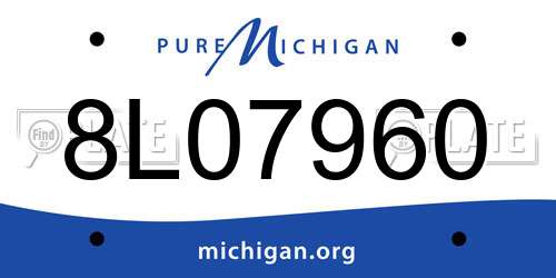 8L07960 Michigan License Plate