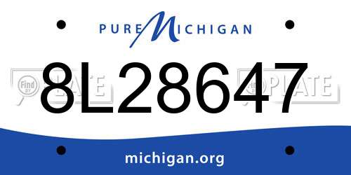 8L28647 Michigan License Plate
