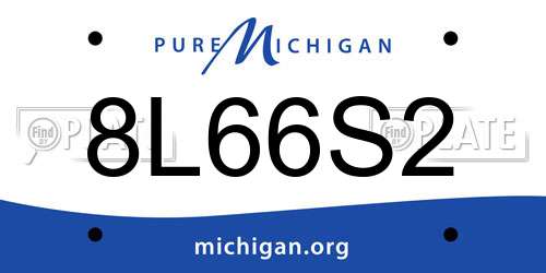 8L66S2 Michigan License Plate