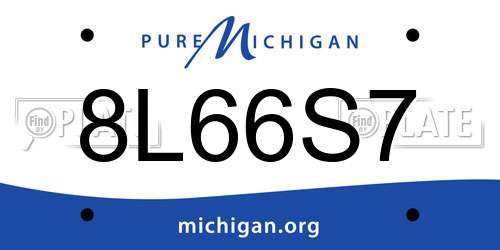 8L66S7 Michigan License Plate