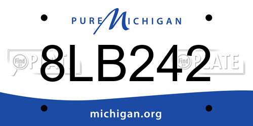 8LB242 Michigan License Plate