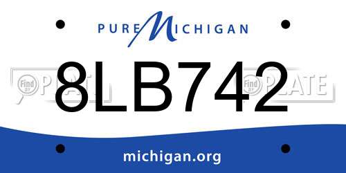 8LB742 Michigan License Plate