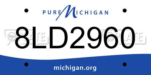 8LD2960 Michigan License Plate
