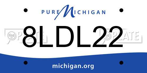 8LDL22 Michigan License Plate