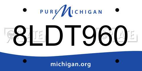 8LDT960 Michigan License Plate