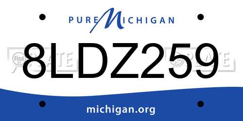 8LDZ259 Michigan License Plate