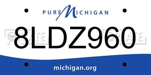8LDZ960 Michigan License Plate