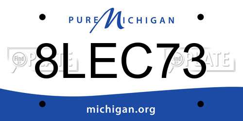 8LEC73 Michigan License Plate