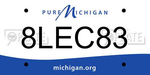 8LEC83 Michigan License Plate
