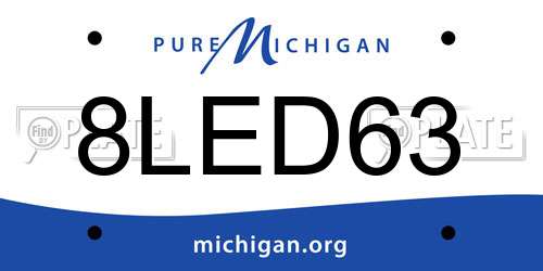 8LED63 Michigan License Plate