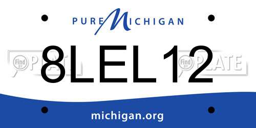 8LEL12 Michigan License Plate