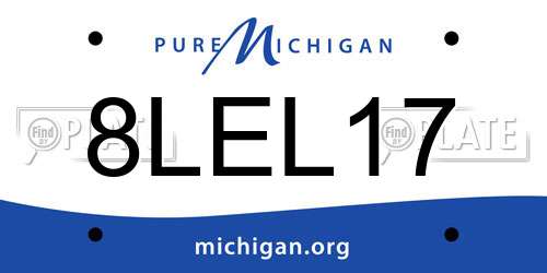 8LEL17 Michigan License Plate