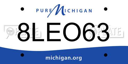 8LEO63 Michigan License Plate