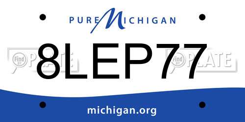 8LEP77 Michigan License Plate