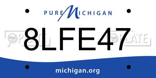 8LFE47 Michigan License Plate