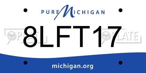 8LFT17 Michigan License Plate