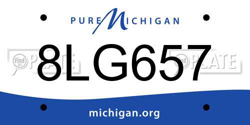 8LG657 Michigan License Plate