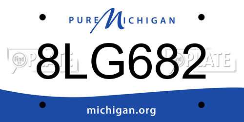 8LG682 Michigan License Plate