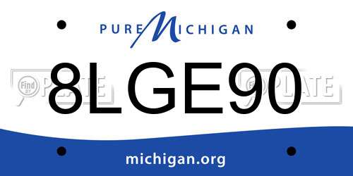 8LGE90 Michigan License Plate
