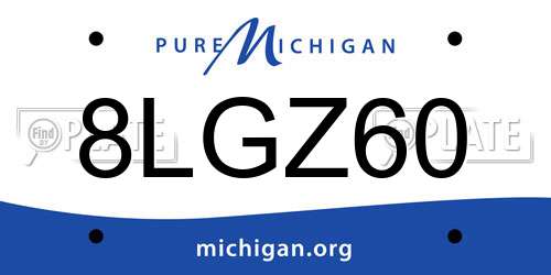 8LGZ60 Michigan License Plate