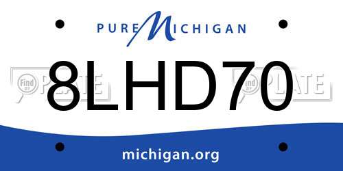 8LHD70 Michigan License Plate