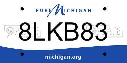 8LKB83 Michigan License Plate
