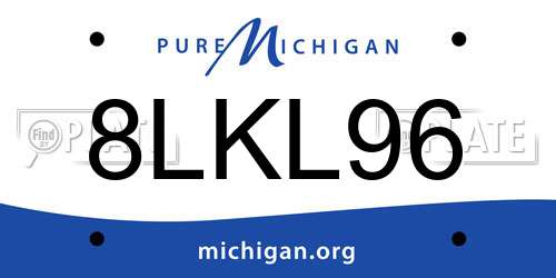 8LKL96 Michigan License Plate