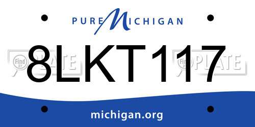 8LKT117 Michigan License Plate