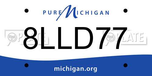 8LLD77 Michigan License Plate