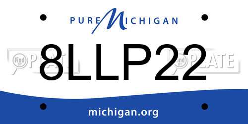 8LLP22 Michigan License Plate