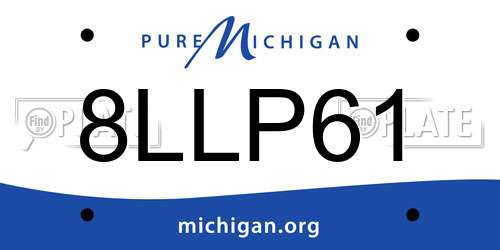 8LLP61 Michigan License Plate
