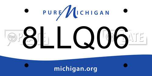 8LLQ06 Michigan License Plate