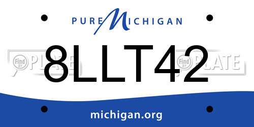 8LLT42 Michigan License Plate