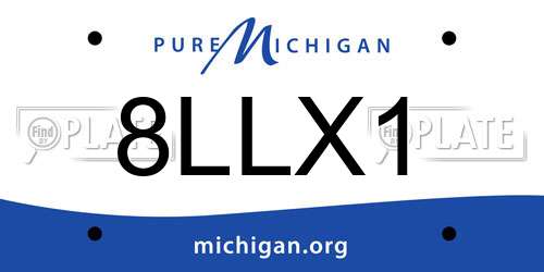 8LLX1 Michigan License Plate
