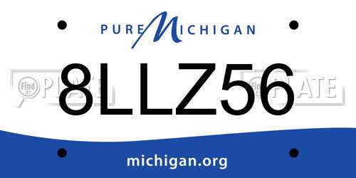 8LLZ56 Michigan License Plate