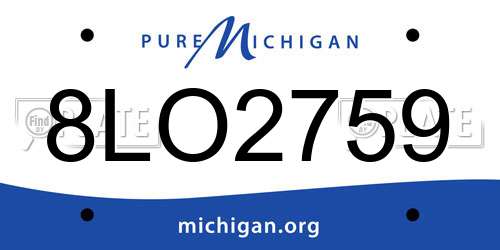 8LO2759 Michigan License Plate