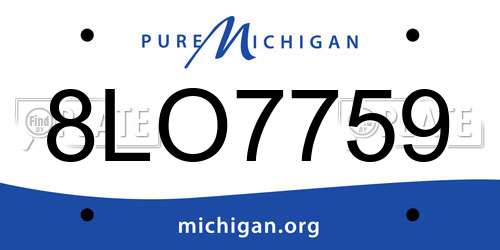 8LO7759 Michigan License Plate