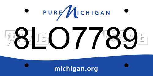 8LO7789 Michigan License Plate