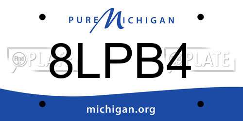 8LPB4 Michigan License Plate