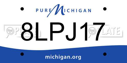 8LPJ17 Michigan License Plate