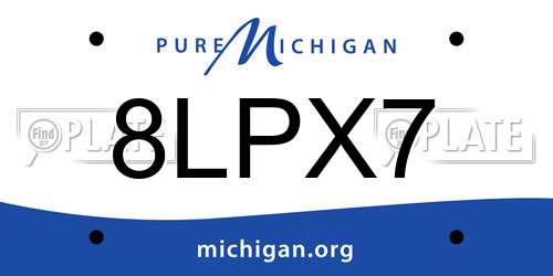 8LPX7 Michigan License Plate